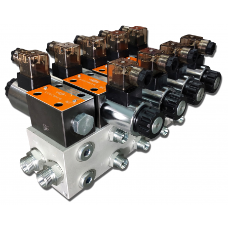 ROZDZIELACZ HYDRAULICZNY CETOP 4 SEKCJI 60L 12V